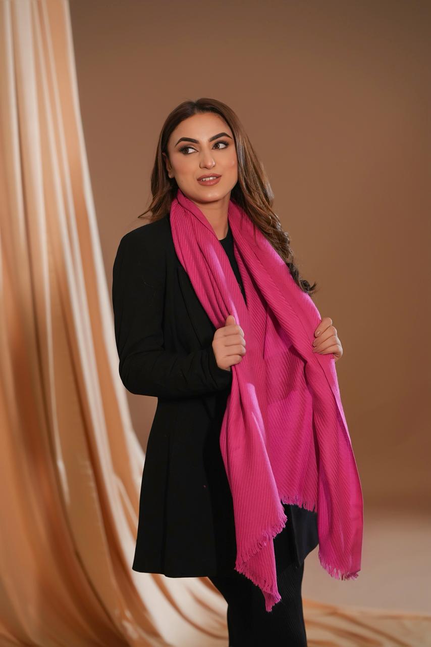 Fuchsia Elegance Twill Shawl