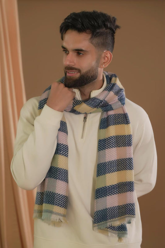 Aurora Checks Woolen Muffler